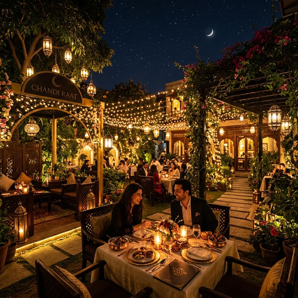Evening outdoor terrace