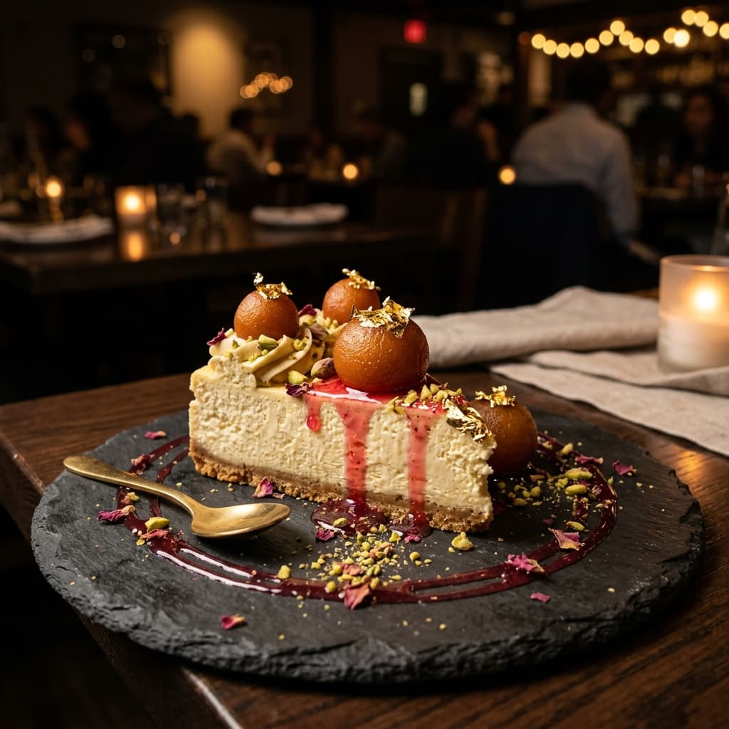 Gulab Jamun Cheesecake